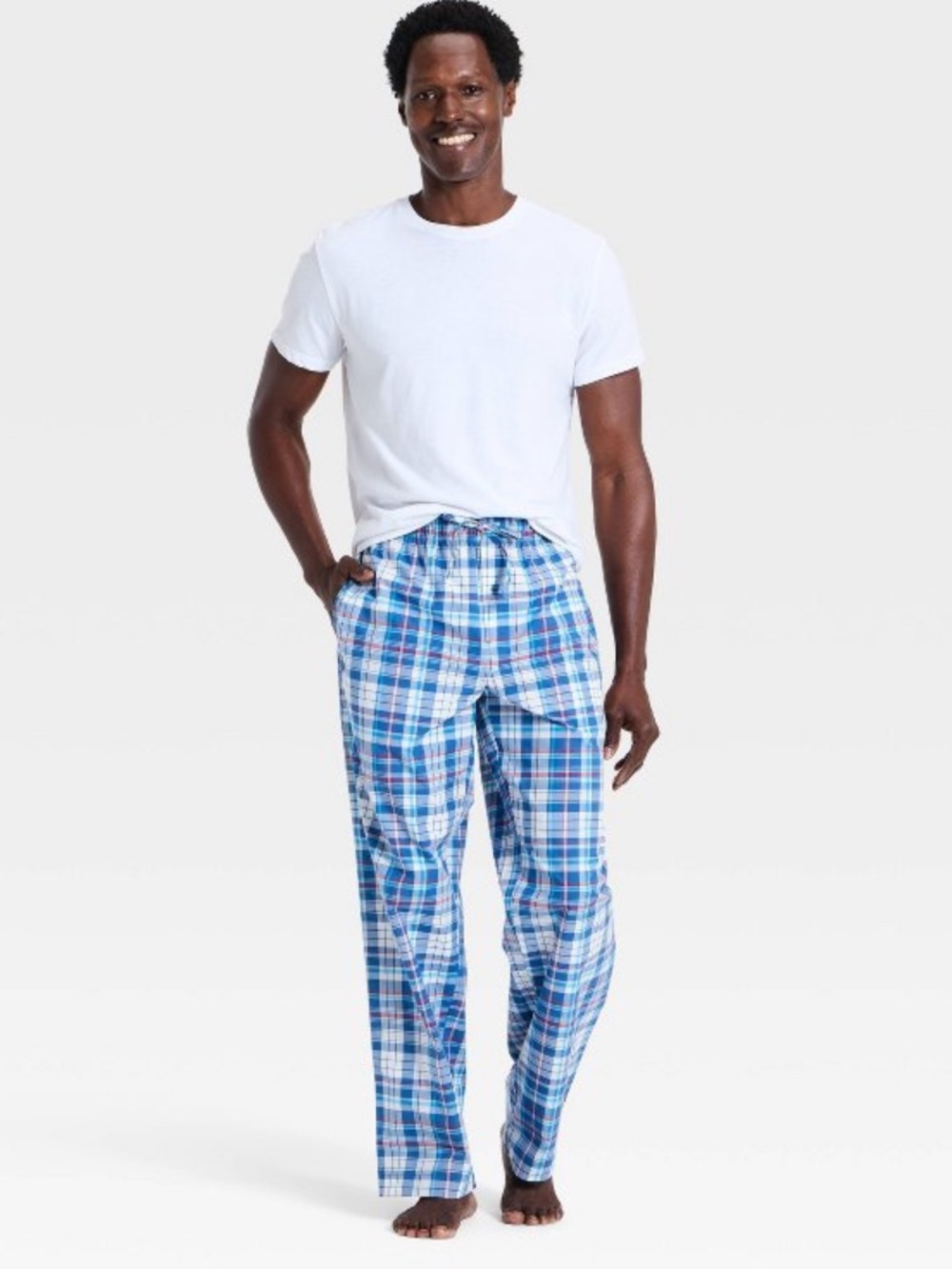 Men's Plaid Woven Pants - Goodfellow & Co™ Blue XXL new
